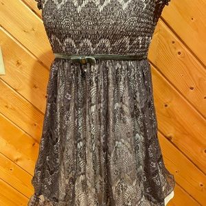 Cecico strapless party mini dress.